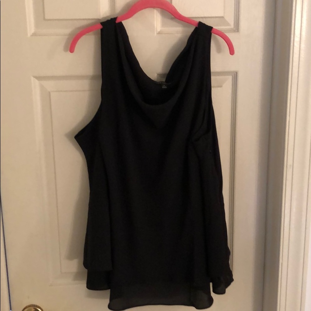 Black cow neck tank with side zip